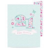 Floral 21st Birthday Card