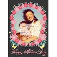 floral photo upload mothers day card