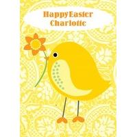 flower chick personalised easter card