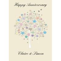 Floral Tree | Personalised Anniversary Card