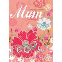 floral birthday birthday card for mums