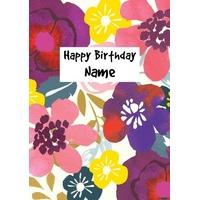 floral birthday card bo1030