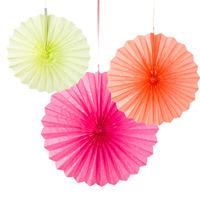 fluro decorative paper fans