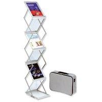 Floor Standing Literature Display (A4) with 6 Folding Concertina Shelves