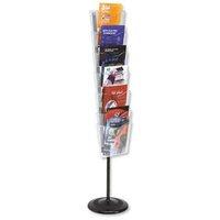 Floor Standing Literature Holder (A4) Portrait with 7 Pockets Crystal