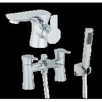 flow basin mixer and bath shower mixer tap set