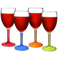 Flamefield Acrylic Party Wine Glasses 10oz / 290ml (Pack of 4)