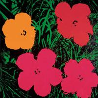 flowers c1964 1 red 1 yellow 2 pink by andy warhol