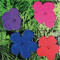 flowers c1964 1 purple 1 blue 1 pink 1 red by andy warhol