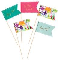 Floral Fiesta Paper Party Canape Flags
