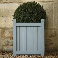 Flat Pack Acacia 1 Planter Downpipe + 5 Litre pot Buxus + FREE 25L COMPOST