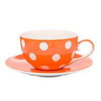 florence orange spot cup saucer