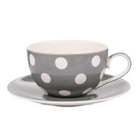 Florence Grey Spot Cup & Saucer