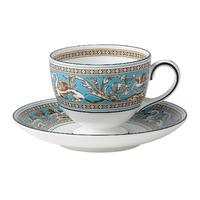 Florentine Turquoise Teacup and Saucer Leigh, Gift Boxed