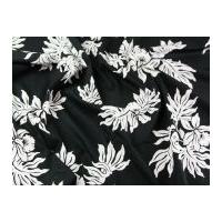 floral print monochrome cotton poplin dress fabric black white