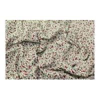 Floral & Leaf Cotton Lawn Dress Fabric Cream & Burgundy