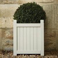Flat Pack Acacia 1 Planter French Grey + 5 Litre pot Buxus + FREE 25L COMPOST