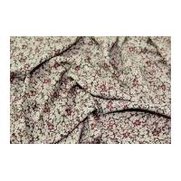Floral Print Soft Polyester Dress Fabric Plum & Taupe