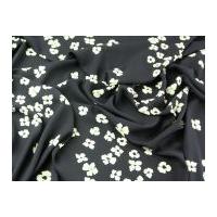 Floral Print Polyester Crepe Dress Fabric Black