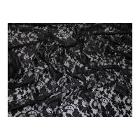 Floral Stretch Lace with Scalloped Edge Dress Fabric Black