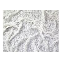 Floral Patterned Stretch Lace Dress Fabric Ivory