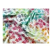 Floral Hand Printed Bubble Batik Cotton Dress Fabric Multicoloured