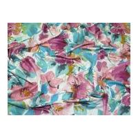 Floral Print Stretch Slinky Jersey Knit Dress Fabric Multicoloured