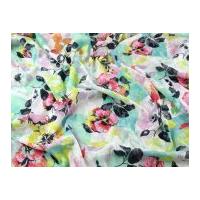 Floral Print Crinkle Cotton Voile Dress Fabric Multicoloured