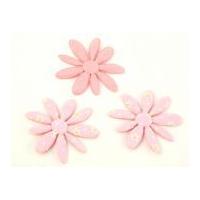 flower shape padded felt motifs 45mm pink