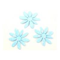 flower shape padded felt motifs 45mm blue