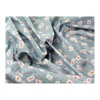 floral print polycotton dress fabric grey