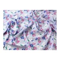 Floral Print Polyester Crepe Dress Fabric Lilac