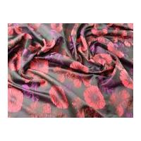 floral woven brocade dress fabric red pink