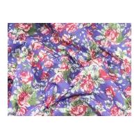 floral print polycotton dress fabric blue