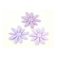 Flower Shape Padded Felt Motifs 45mm Purple