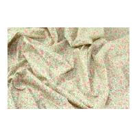floral leaf cotton lawn dress fabric cream pink