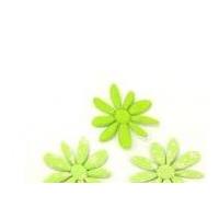 Flower Shape Padded Felt Motifs 45mm Green