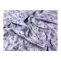 Floral Print Stretch Suiting Dress Fabric Lilac