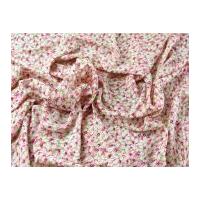 Floral Print Viscose Challis Dress Fabric Pink