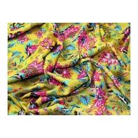 Floral Print Polyester Microfibre Dress Fabric Golden Yellow