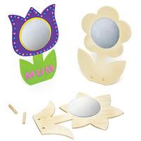 Flower Wooden Mirrors (Pack of 3)