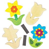 Flower Wooden Magnets (Pack of 32)