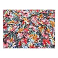 Floral Digital Print Stretch Jersey Dress Fabric Multicoloured