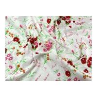 Floral Print Poly Cotton Blend Dress Fabric Multicoloured