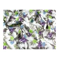 floral print stretch cotton dress fabric green purple