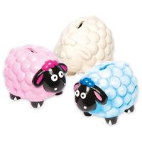 Fluffy Sheep Ceramic Coin Banks (Box of 2)