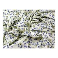 Floral Print Combed Cotton Poplin Dress Fabric Blue