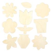 Flower Wooden Templates (Pack of 10)
