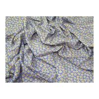 Floral Print Viscose Dress Fabric Blue & Yellow