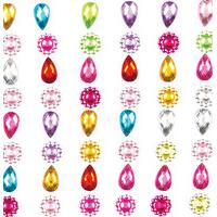 flower amp teardrop stick on gems per 4 packs